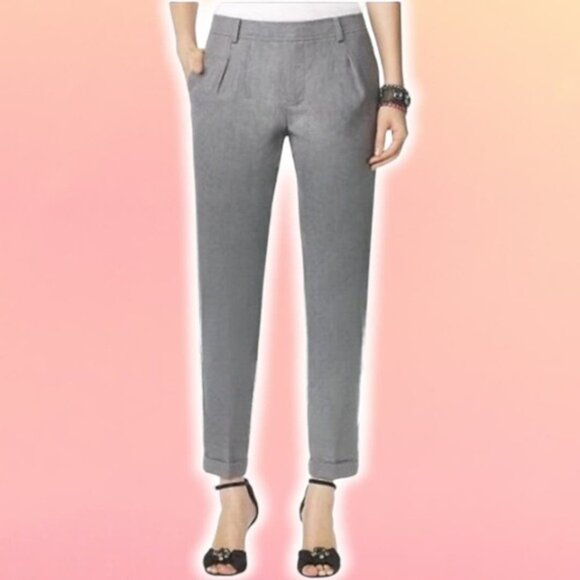 JUICY COUTURE Wool Cuffed Trousers Sz 4 Gray - Picture 1 of 6